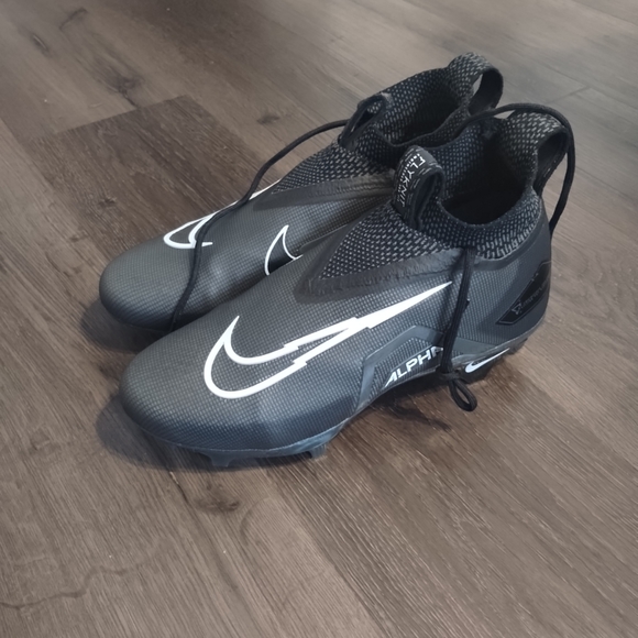 Sz 8.5 Nike Alpha Menace Elite 3 Flyknit Black Football Cleats Mens CT6648-010 - Picture 4 of 10